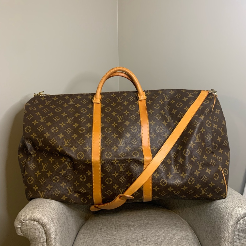 Louis Vuitton LV Boston Bag  Keepall Bandouliere 60 Browns Monogram
